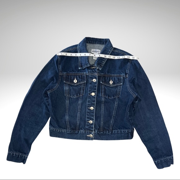 Anchor Dark Blue Denim Jacket Button Up Front - Picture 6 of 12
